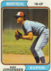 1974 Topps Baseball Cards      549     Mike Jorgensen